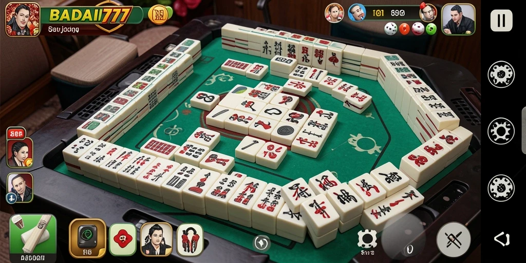 Tampilan gameplay Mahjong yang menarik dan menantang di BADAI777.