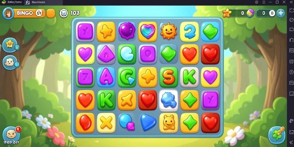 Tampilan gameplay BINGO101 dengan kombinasi warna-warni yang memukau.