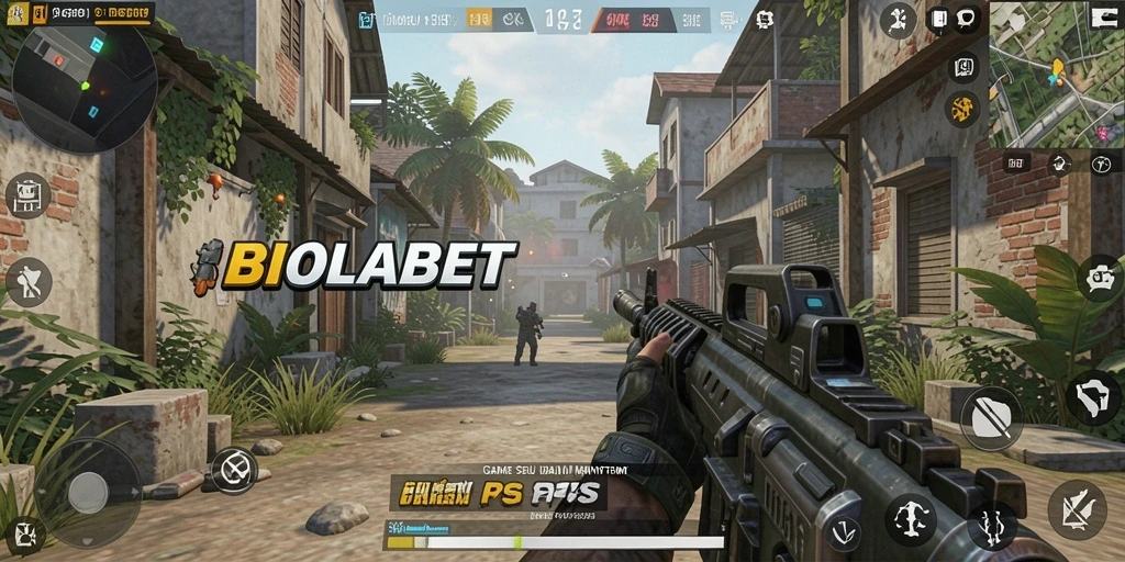 Tangkapan layar gameplay BIOLABET yang menampilkan aksi menembak seru.