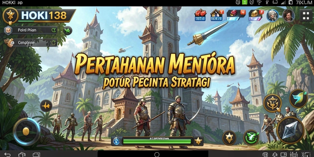 Menampilkan aksi seru game Tower Defense HOKI138.