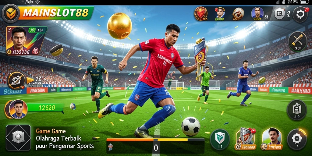 Tampilan gameplay MAINSLOT88 dengan berbagai aktivitas olahraga.