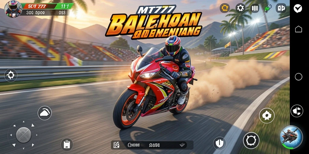 Tampilan menarik gameplay balapan motor di MT777.