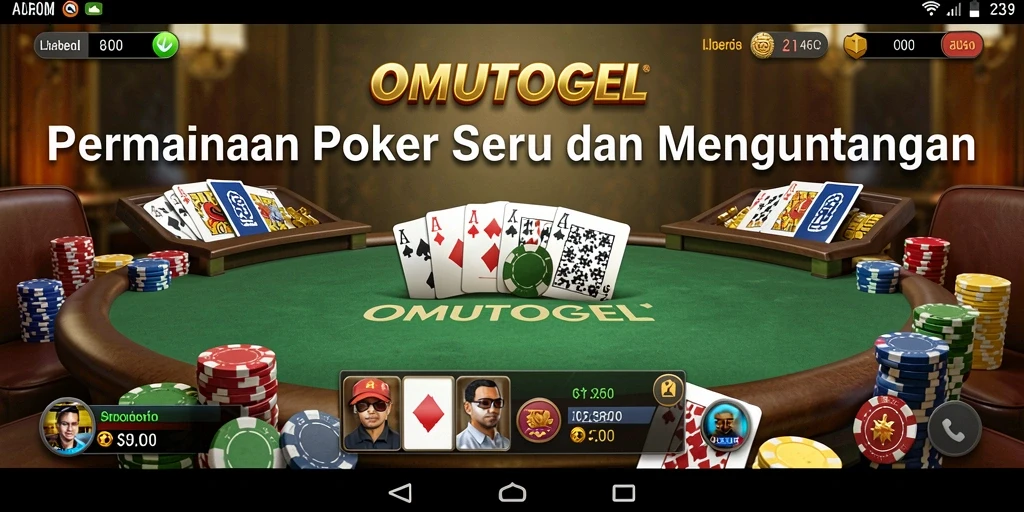 Tampilan gameplay seru di aplikasi Poker OMUTOGEL.