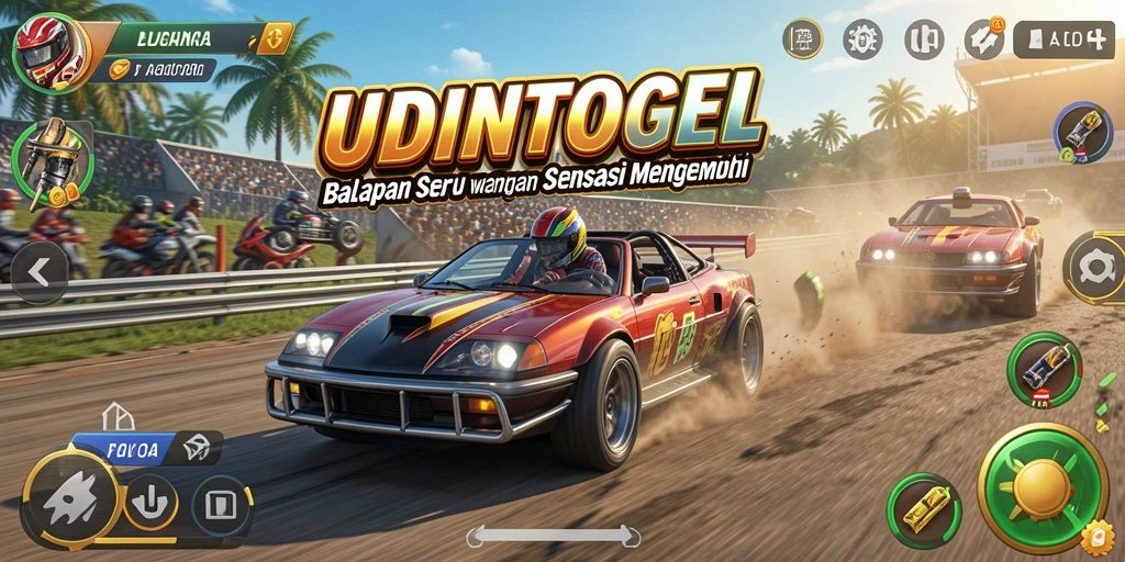 Tampilan gameplay balapan menarik dari UDINTOGEL.