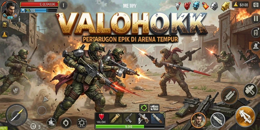 Tampilan gameplay VALOHOKI dengan pertarungan mendebarkan.